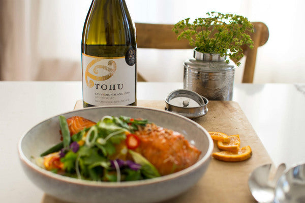 Sticky Salmon with Coconut and Spring Bean Salad